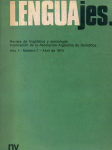 Lenguajes, a. 1 no. 1 - abr. 1974